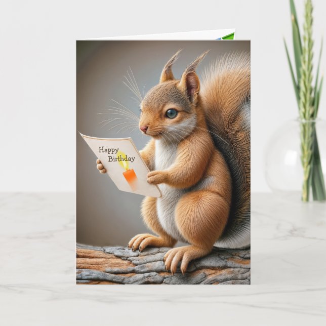 Birthday Squirrel Card (Front)