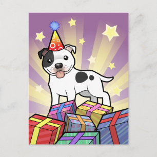 Birthday Staffordshire Bull Terrier Postcard