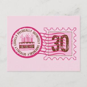 Birthday Stamp 30 Postcard