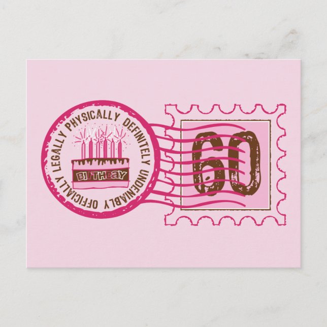 Birthday Stamp 60 Postcard (Front)