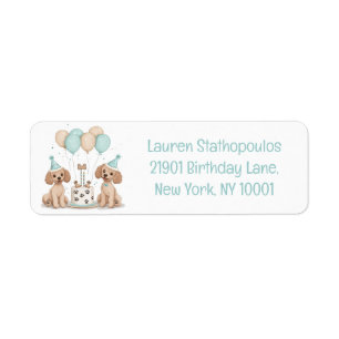 Birthday Standard Poodle Dogs Return Address Label