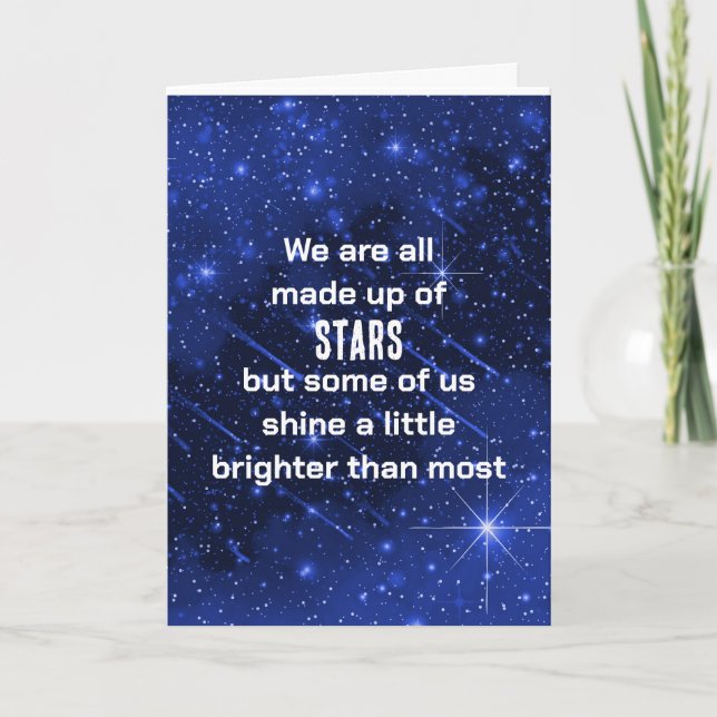 Birthday Star Galaxy On Blue   Card (Front)