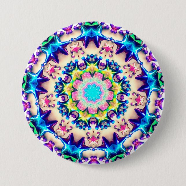 ~ Birthday Star Pattern Personalised ~ Button (Front)