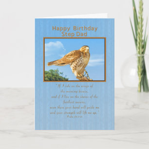 Birthday, Step Dad,  Rough-legged Hawk Card