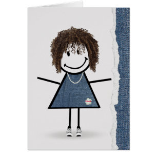 Birthday Stick Girl with Sneakers