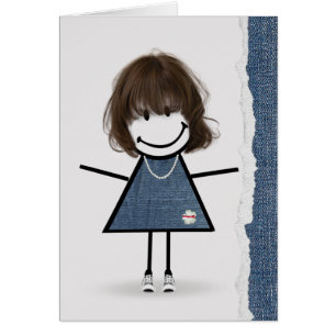 Birthday Stick Girl with Sneakers