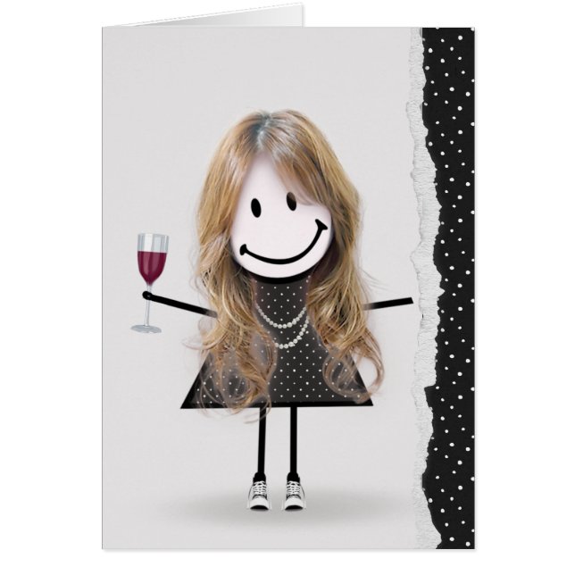 Birthday Stick Girl with Wine and Sneakers (Front)