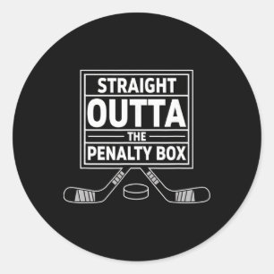 Birthday Straight Outta The Penalty Box Ice Hockey Classic Round Sticker