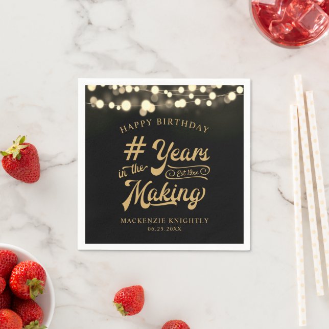 Birthday String Light YEARS IN THE MAKING Napkin (Insitu)