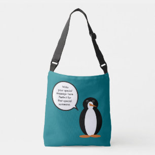 Birthday Suit Talking Ms. Penguin Personalised Crossbody Bag