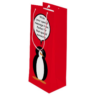 Birthday Suit Talking Ms. Penguin Personalised Wine Gift Bag