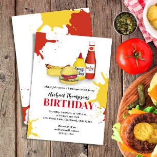 Birthday Summer BBQ Custom Party Invitation