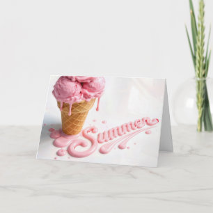 Birthday Summer Melting Ice Cream Cone Card