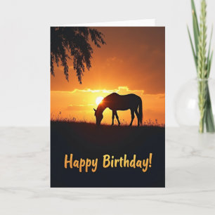 Birthday Sunset Horse Card