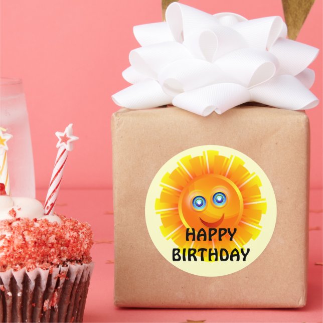 BIRTHDAY: Sunshine birthday sticker (Party)