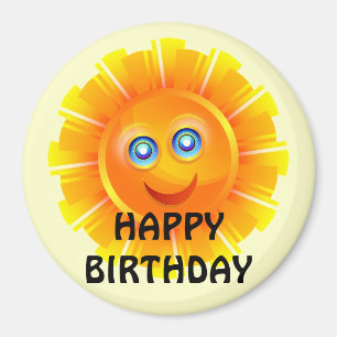 BIRTHDAY: Sunshine birthday sticker Magnet