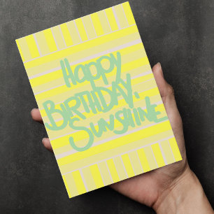 Birthday sunshine yellow sun greeting card