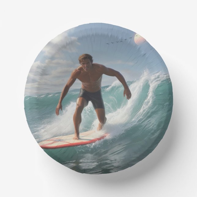 Birthday Surfer Paper Plate (Front)
