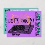 Birthday Surprise Party 60s Save the date Announcement Postcard<br><div class="desc">Vintage customisable Surprise Party Save the date Postcard with a retro illustration of record player. 60s style.       60th Birthday 60s Let&#39;s Party Save the date Postcard by Vintage_Graphic_Art  Browse Surprise party save the date Postcards online at Zazzle.com </div>