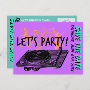Birthday Surprise Party 60s Save the date Announcement Postcard