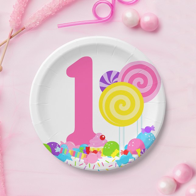 Birthday Sweet Candy Lollipop Paper Plate (Creator Uploaded)