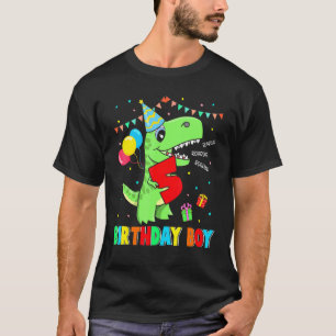 Birthday T Rex Boy  5th Birthday T Rex Dinosaur Ki T-Shirt