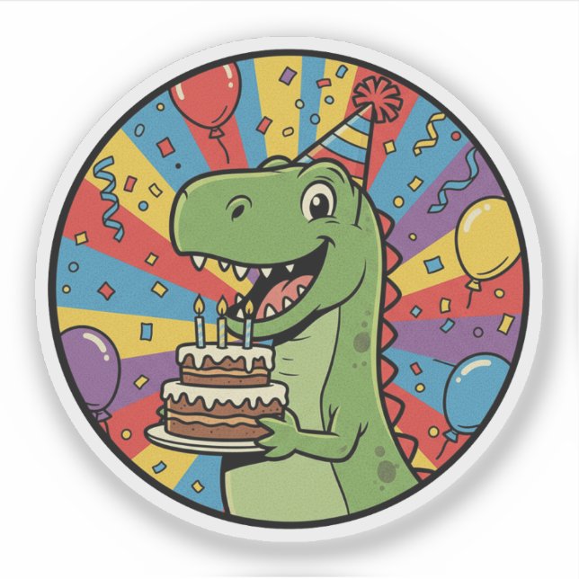 Birthday T-Rex - Fun Dinosaur Party Celebration (Front)