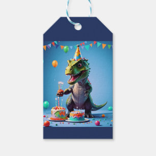 Birthday T-Rex Gift Tags