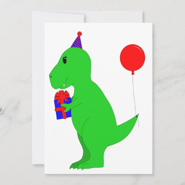 Birthday T-Rex Invitation (Front)