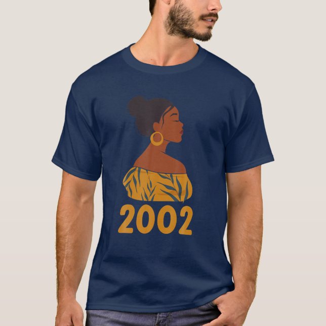 Birthday T S Born In 2002 20 Years Old Black Women T-Shirt (Front)