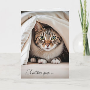 Birthday Tabby Cat Getting Old Humour Card