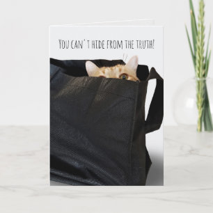 birthday tabby cat in black bag card