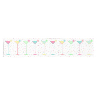 Birthday Table Runner, confetti coloured martini's Short Table Runner