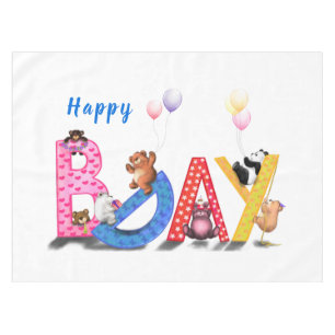 Birthday Tablecloth with Baby Bears Party