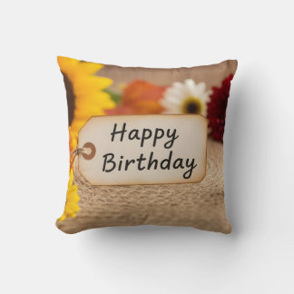 Birthday tag flower decoration cushion