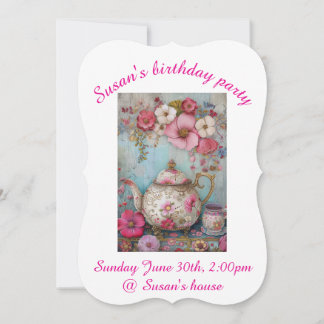 Birthday/Tea Party Join Us to Celebrate Invitation