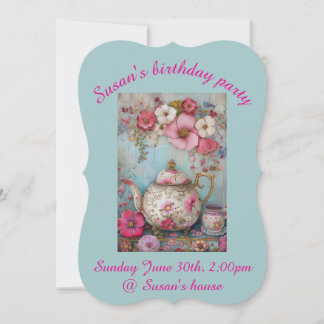 Birthday/Tea Party Join Us to Celebrate Invitation