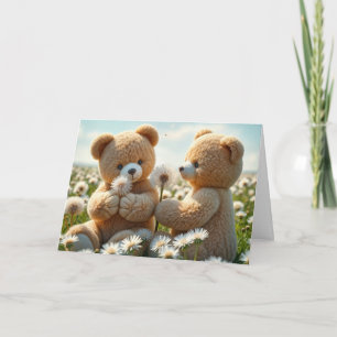 Birthday Teddy Bears In a Field Card