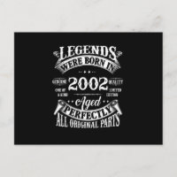 Birthday Tee Vintage Legends Born In 2002