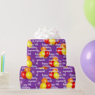 Birthday Template Message Colourful Balloons  Wrapping Paper