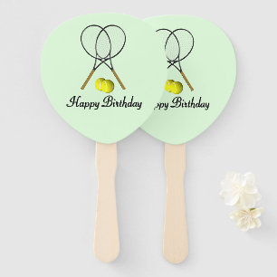 Birthday Tennis Green Sports Hand Fan