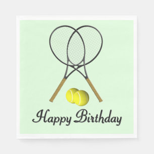 Birthday Tennis Green Sports Napkin