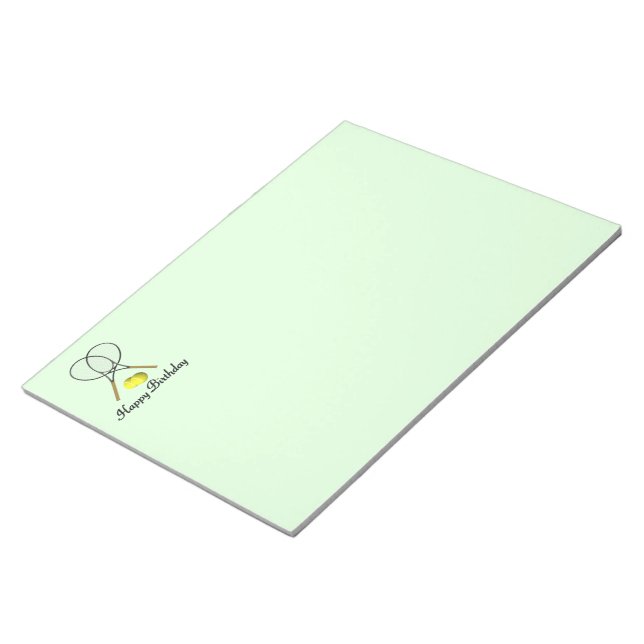 Birthday Tennis Green Sports Notepad (Angled)