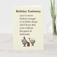 Birthday Testimony - A Funny Happy Birthday Poem