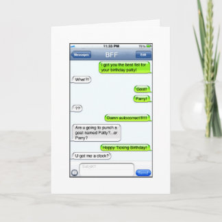 Birthday Text - Humour Card