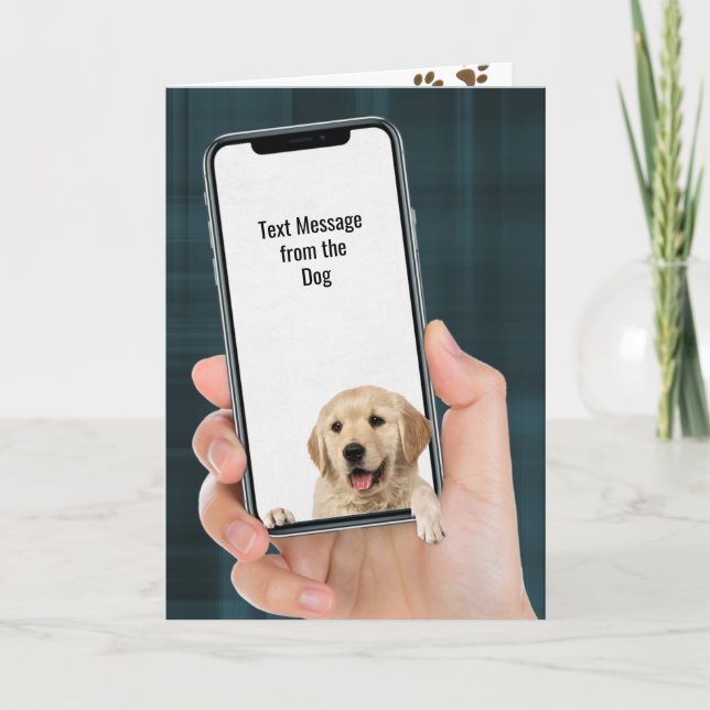 Birthday Text Message from Dog Card (Front)