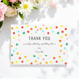 Birthday Thank You Baby Shower Confetti Card