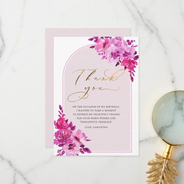 Birthday Thank You Cards for Adults (Front/Back In Situ)