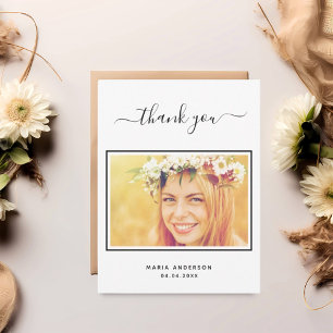 Birthday thank you custom photo script postcard