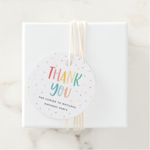 Birthday thank you favour gift tags